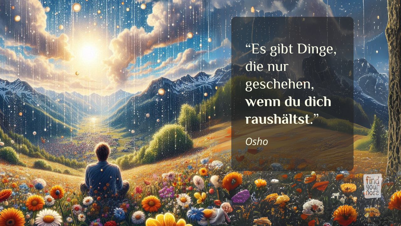 es gibt Dinge, die nur geschehen, wenn du dich raushältst. Osho Zitat es gibt Dinge, die nur geschehen, wenn du dich raushältst. Osho Zitat