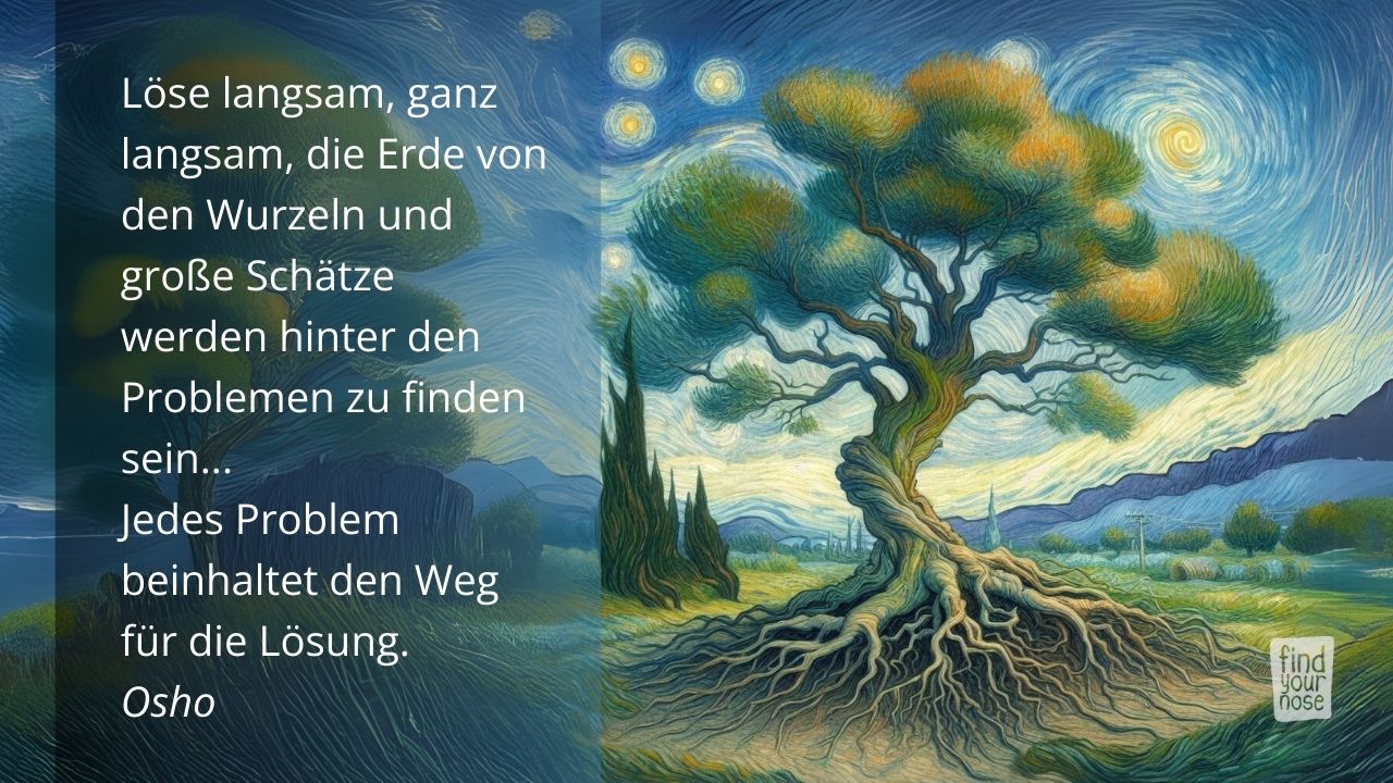 Keine Angst vor Problemen – in die Wurzeln des Problems schauen -- Osho Zitat