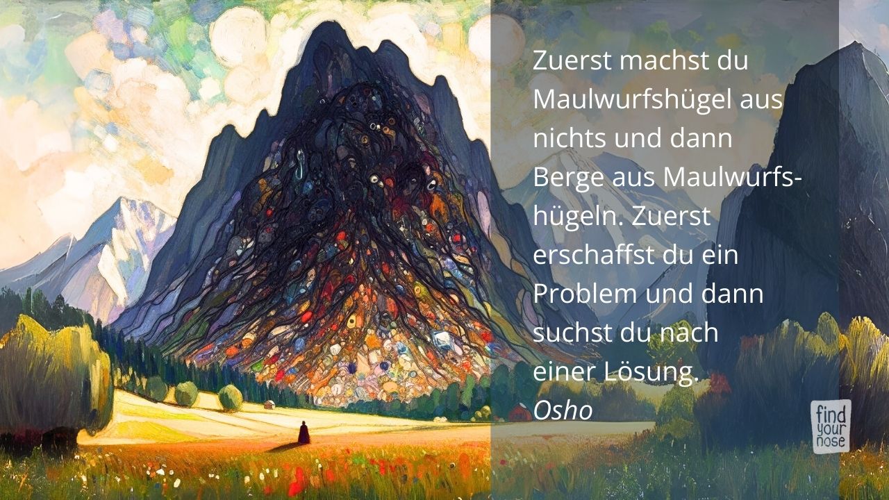 Probleme – aus Maulwurfshügeln keine Berge machen – Osho Zitat